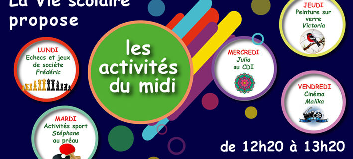 Activités du midi